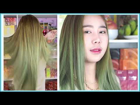 ทำสีบลอนด์เขียวหม่น blonde green gray