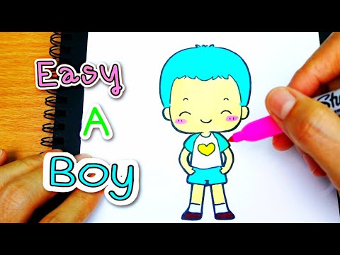 Draw : A Boy [ เด็กผู้ชาย ]★ #สอนวาดการ์ตูน น่ารักๆง่ายๆ ★ Tutorial For Beginner ★